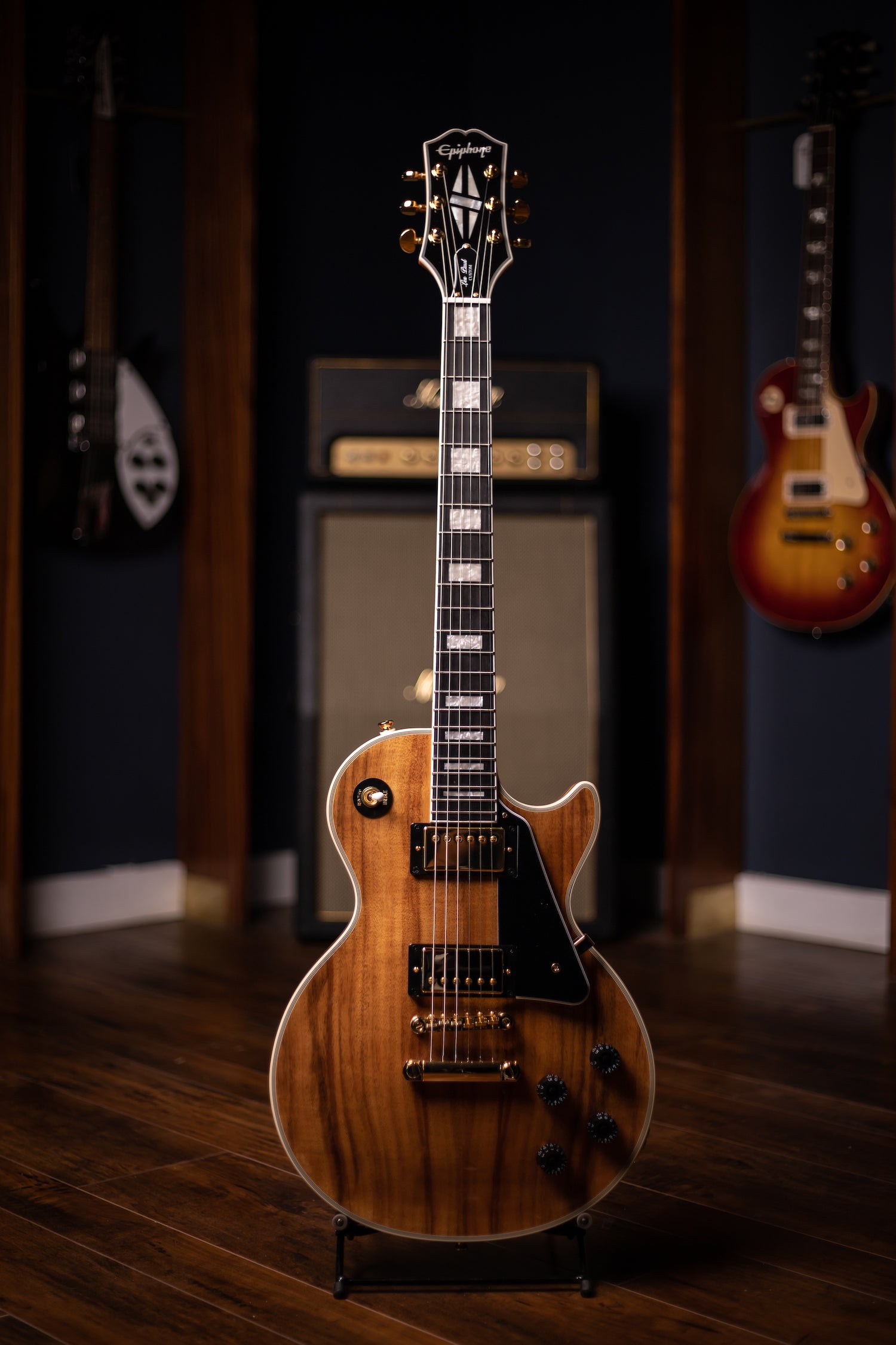 Epiphone Les Paul Custom Pro Koa Electric Guitar - Natural