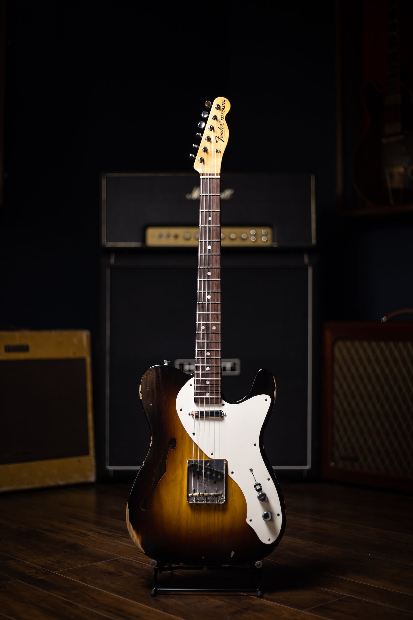 2017 Fender Custom Shop Ltd '50s Thinline Telecaster Relic Electric Guitar - Sunburst