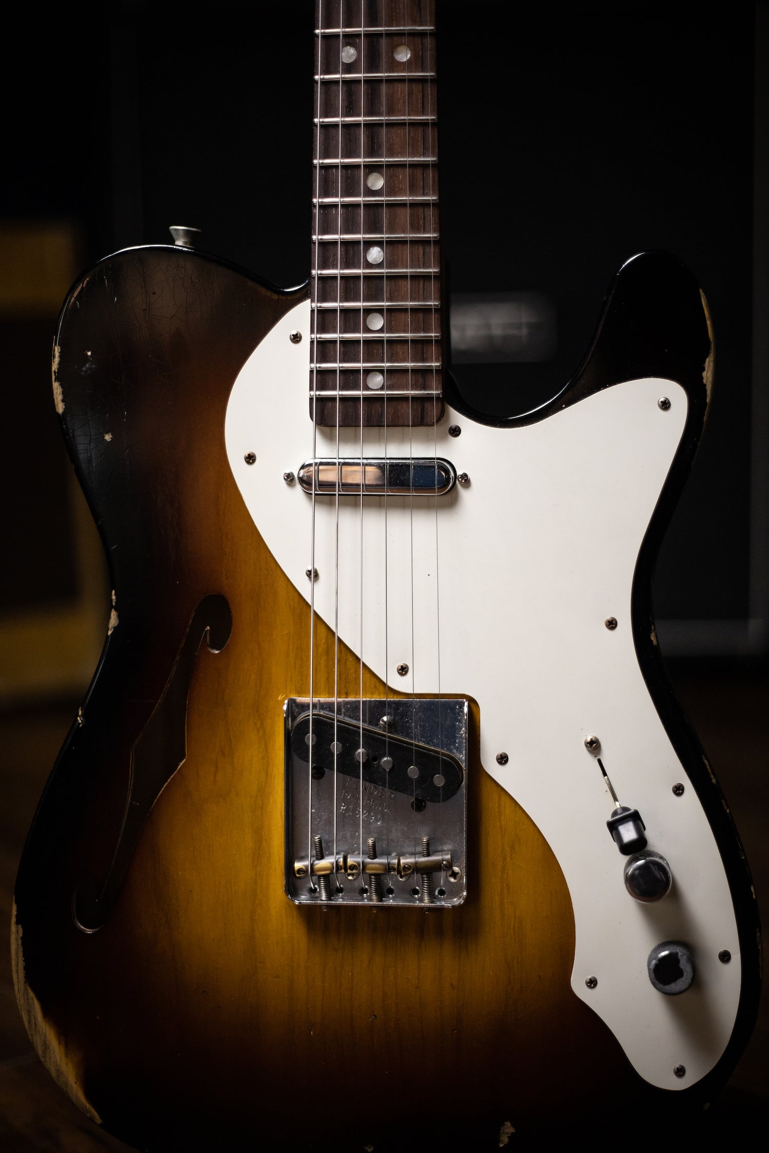 2017 Fender Custom Shop Ltd '50s Thinline Telecaster Relic Electric Guitar - Sunburst