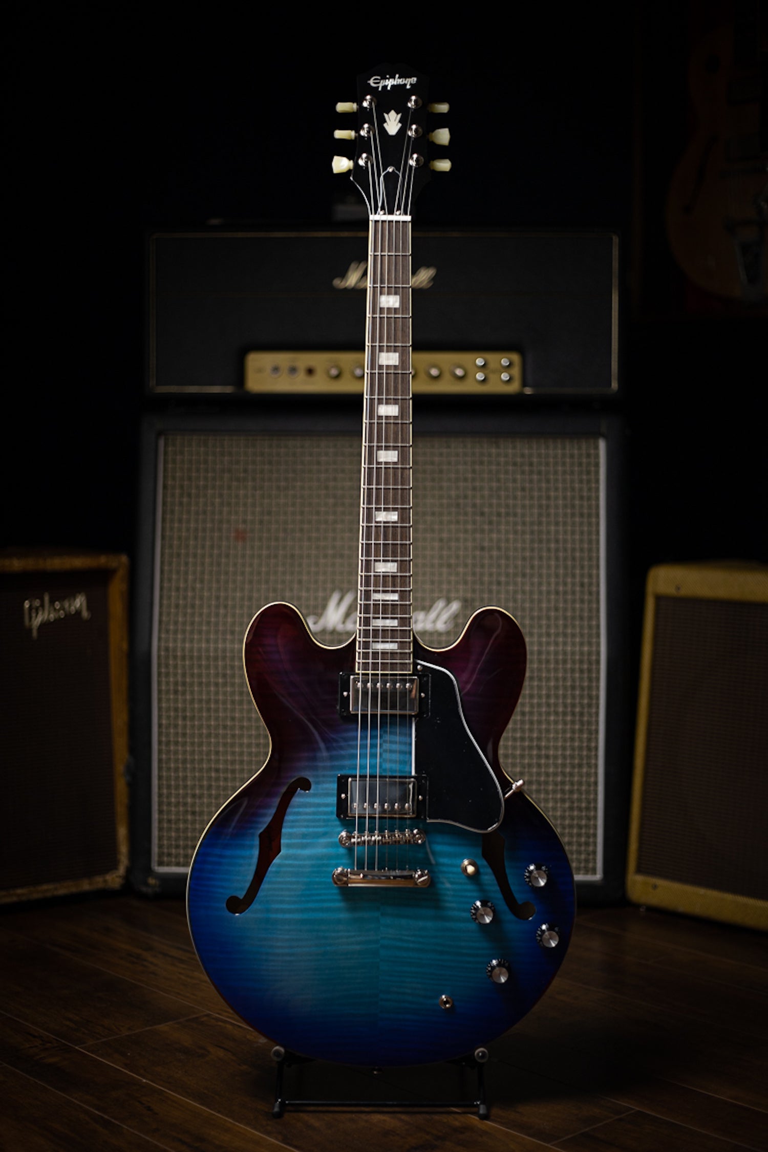 Epiphone ES-335Blueberry Burst 格安です! Epiphone ES-335 Figured Electric Guitar - Blueberry Burst