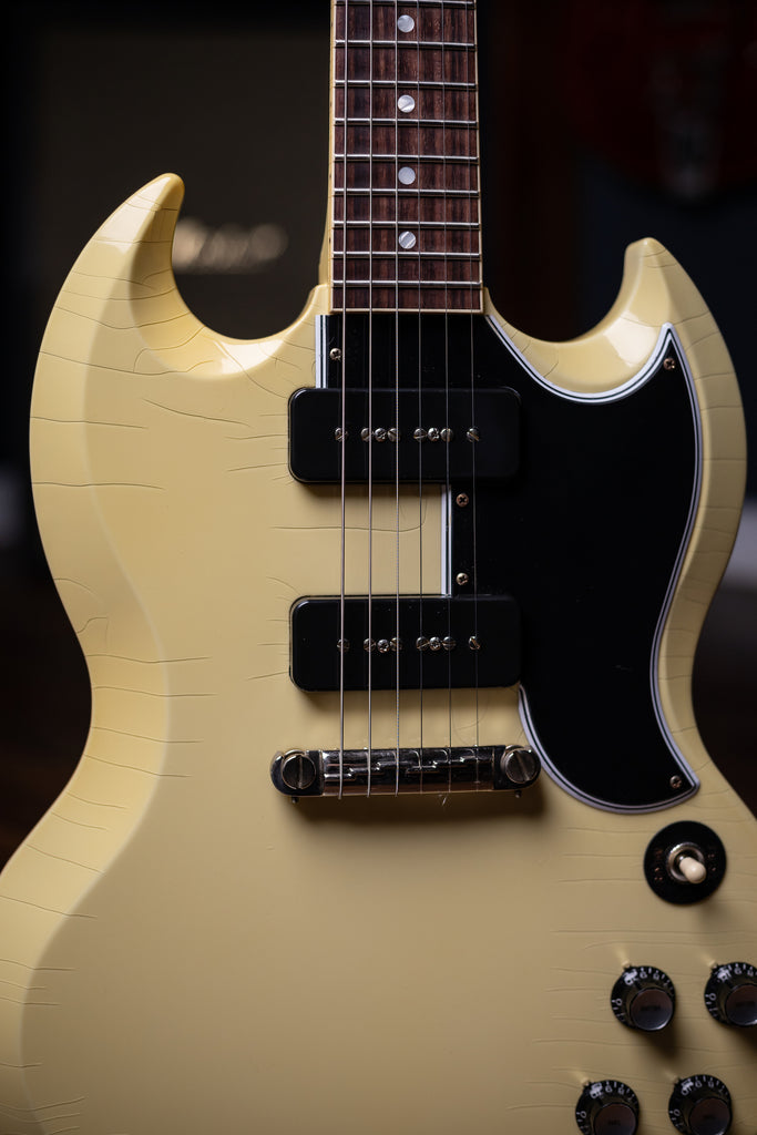 Gibson Custom Shop Murphy Lab SG Special 1963 Reissue Lightning Bar Ultra Light Aged Electric Guitar - Classic White