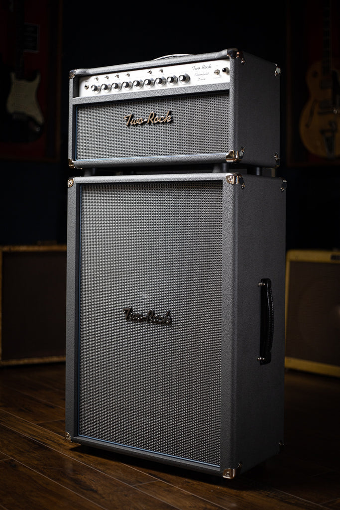 Two-Rock Bloomfield Drive 100/50w Tube Head and Cabinet - Slate Grey Tolex, Silver Cloth, Silver Skirt Knobs