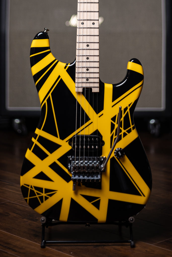 EVH Stripped Series Electric Guitar - Black with Yellow Stripes