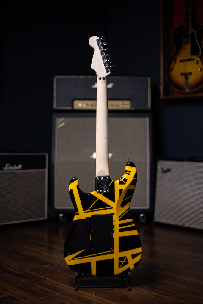 EVH Stripped Series Electric Guitar - Black with Yellow Stripes