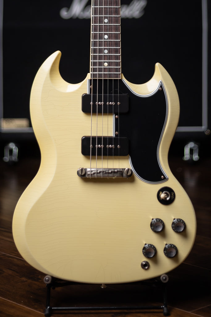 Gibson Custom Shop SG Special 1963 Reissue Lightning Bar Murphy Lab Ultra Light Aged Electric Guitar - Classic White