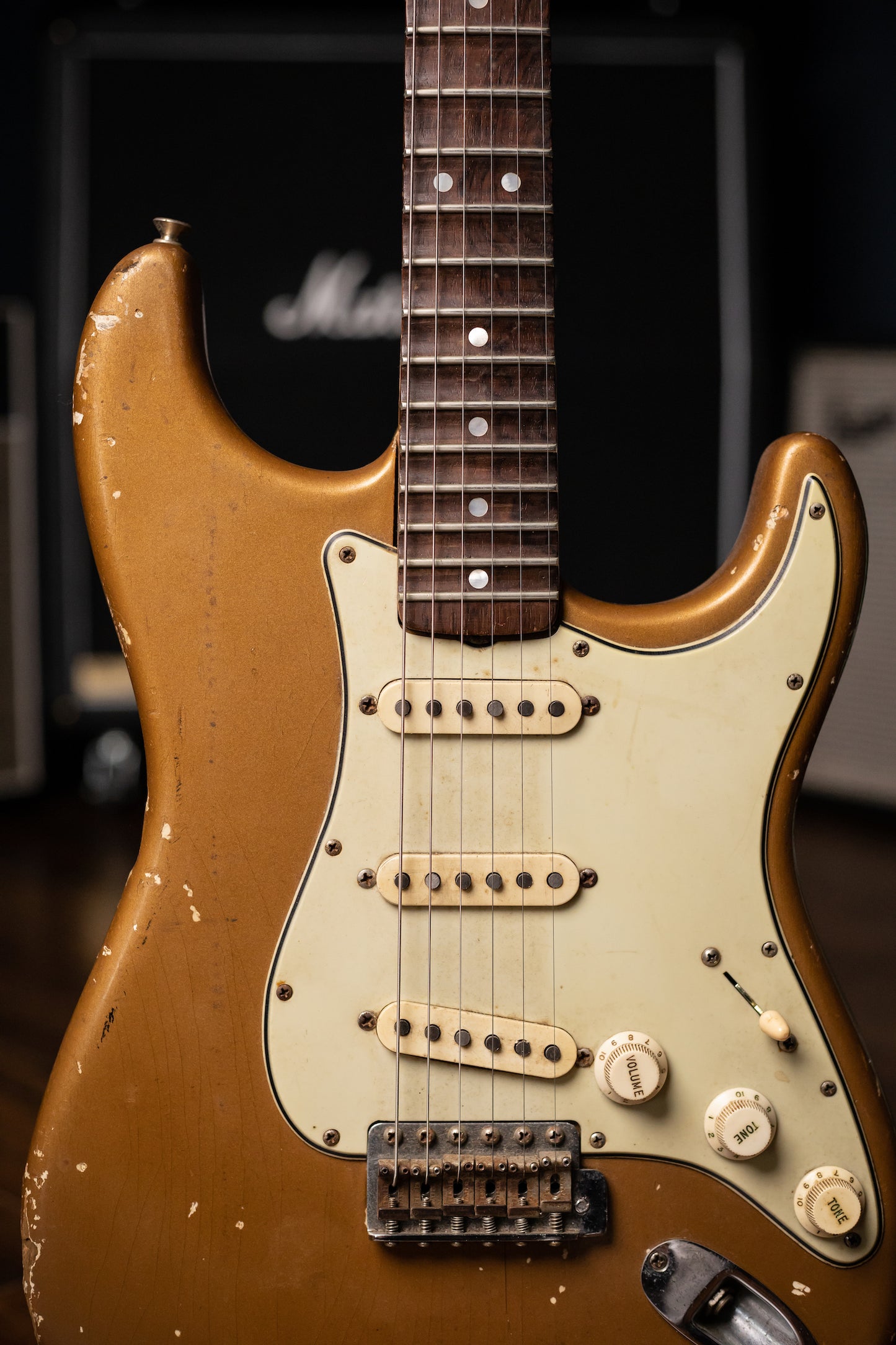 1963 Fender Stratocaster Electric Guitar - Shoreline Gold, Yngwie Malmsteen Collection