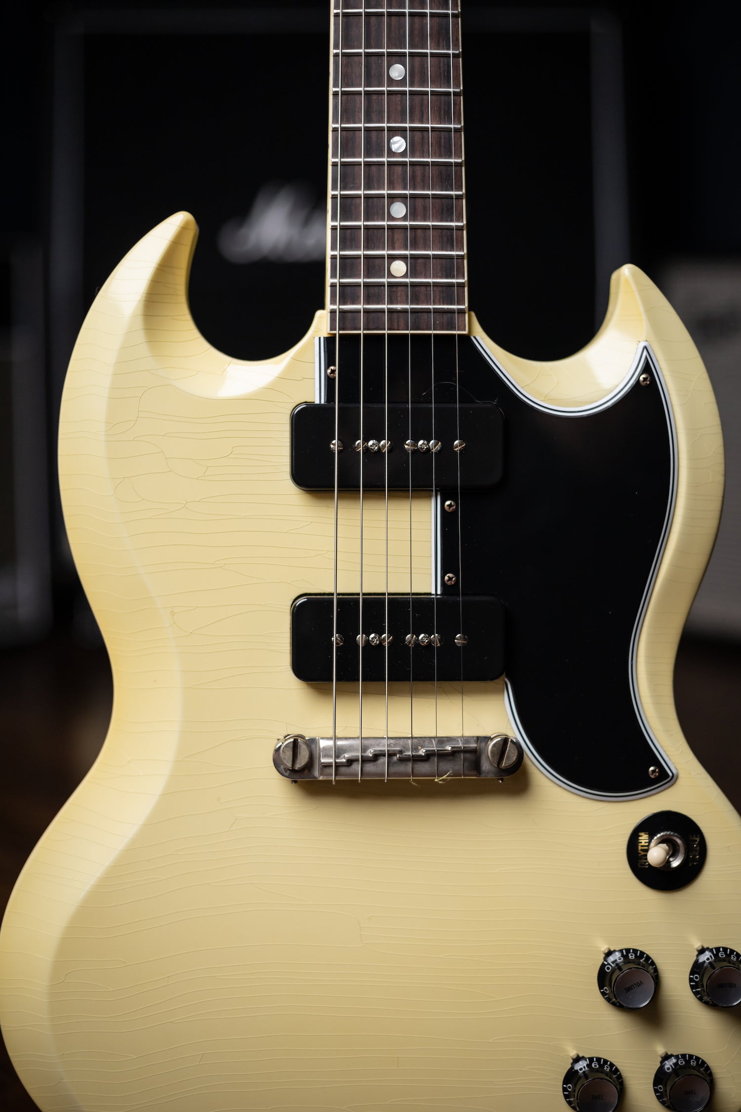 Gibson Custom Shop SG Special 1963 Reissue Lightning Bar Murphy Lab Ultra Light Aged Electric Guitar - Classic White
