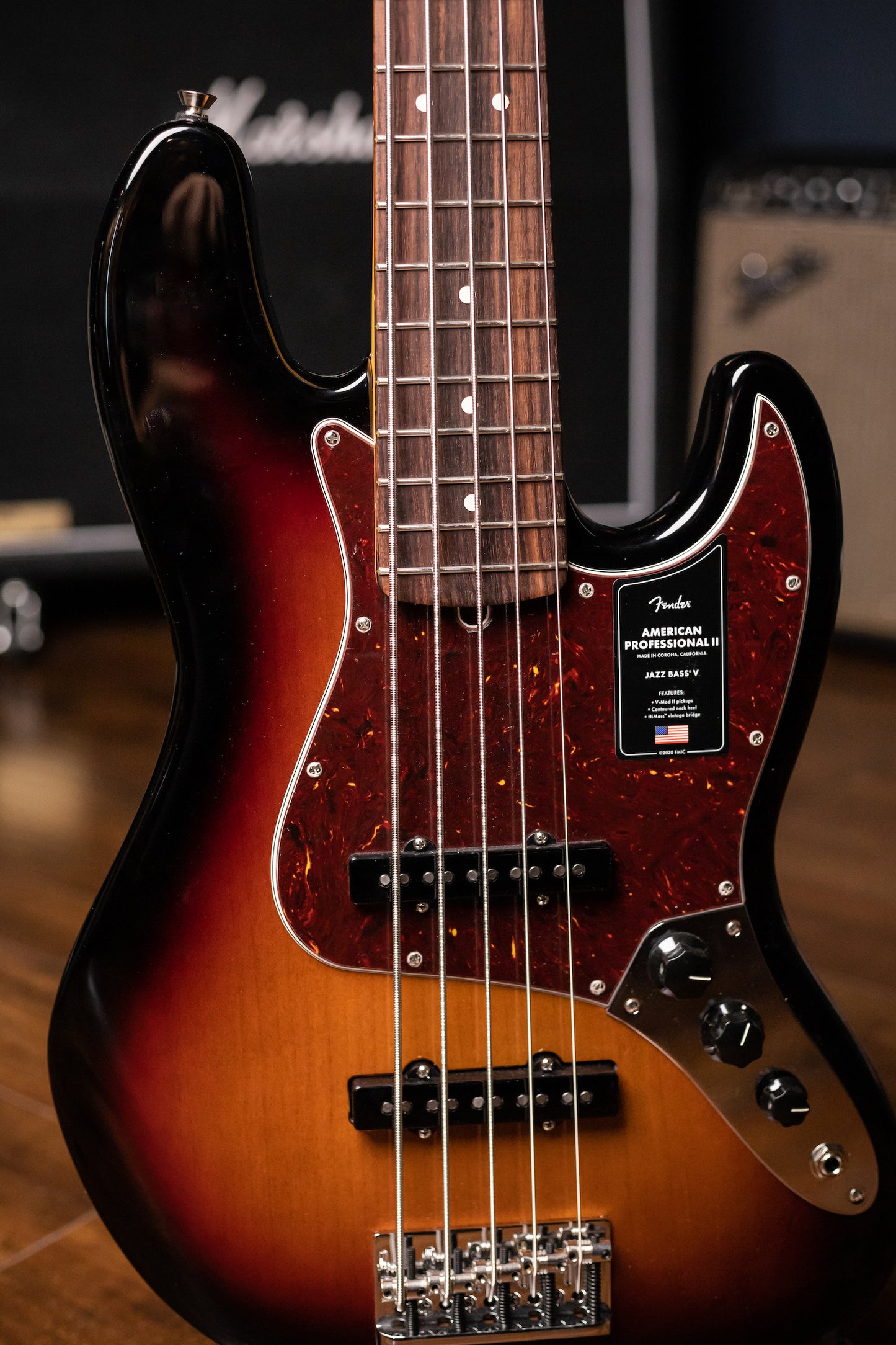 Fender American Professional II Jazz Bass V - 3 Color Sunburst with Rosewood Fingerboard