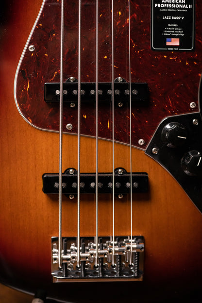 Fender American Professional II Jazz Bass V - 3 Color Sunburst with Rosewood Fingerboard