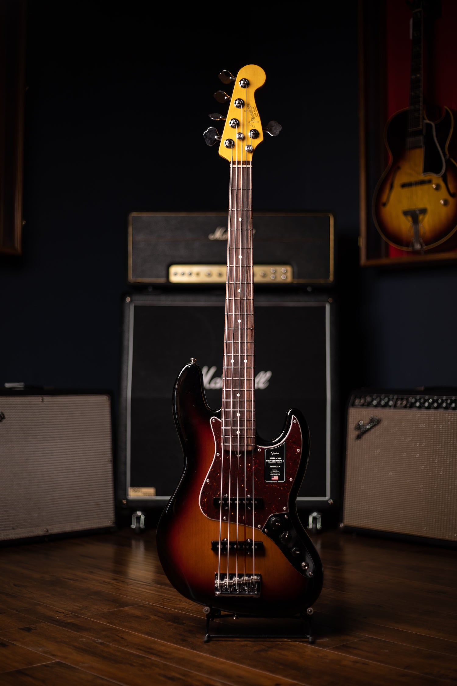 Fender American Professional II Jazz Bass V - 3 Color Sunburst with Rosewood Fingerboard