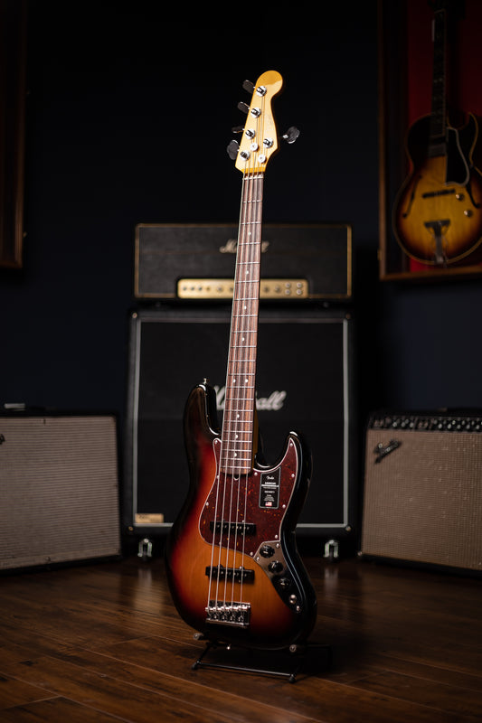 Fender American Professional II Jazz Bass V - 3 Color Sunburst with Rosewood Fingerboard