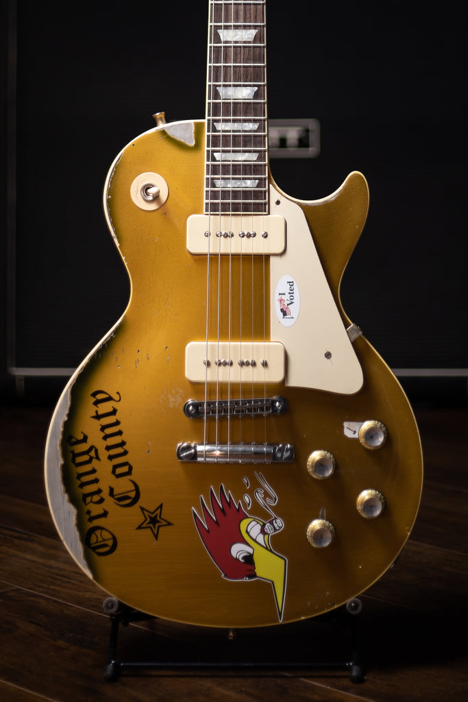 Gibson Custom Shop 76 Les Paul Deluxe Mike Ness Gold Top Murphy Lab Replica Electric Guitar - Double Gold