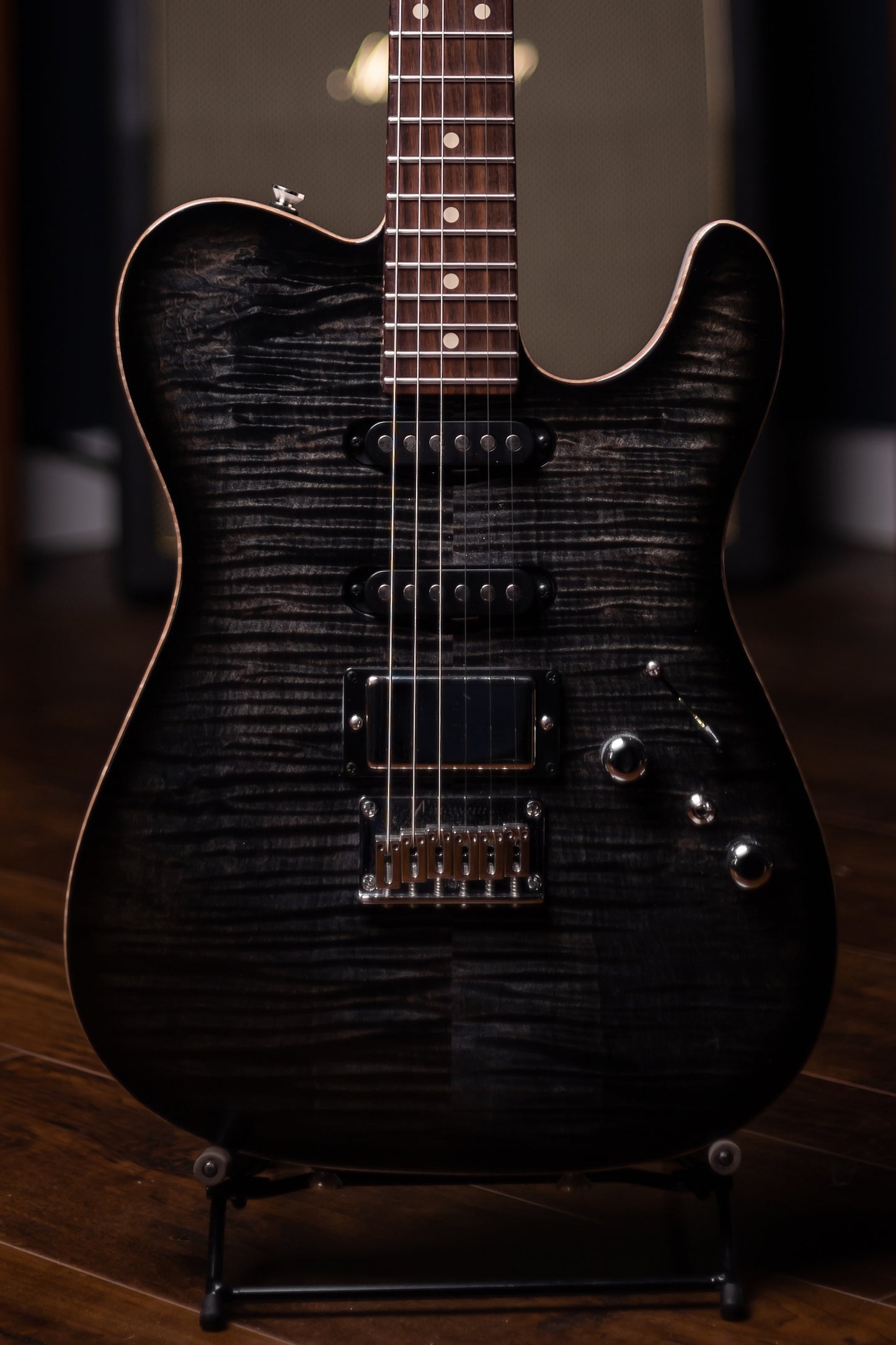 2022 Tom Anderson Top T Electric Guitar - Atlantic Storm to Black Edge Burst with Binding