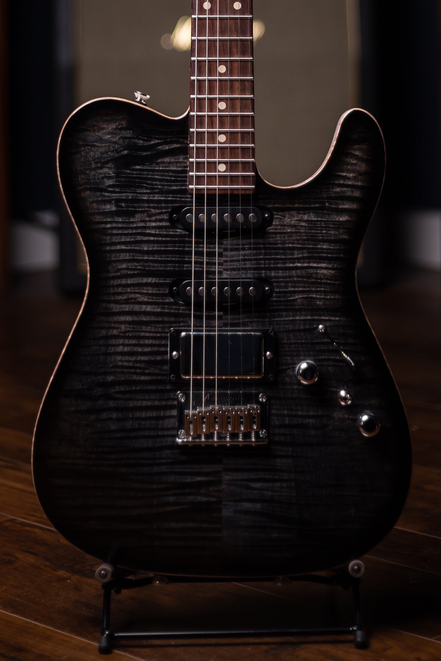 2022 Tom Anderson Top T Electric Guitar - Atlantic Storm to Black Edge Burst with Binding