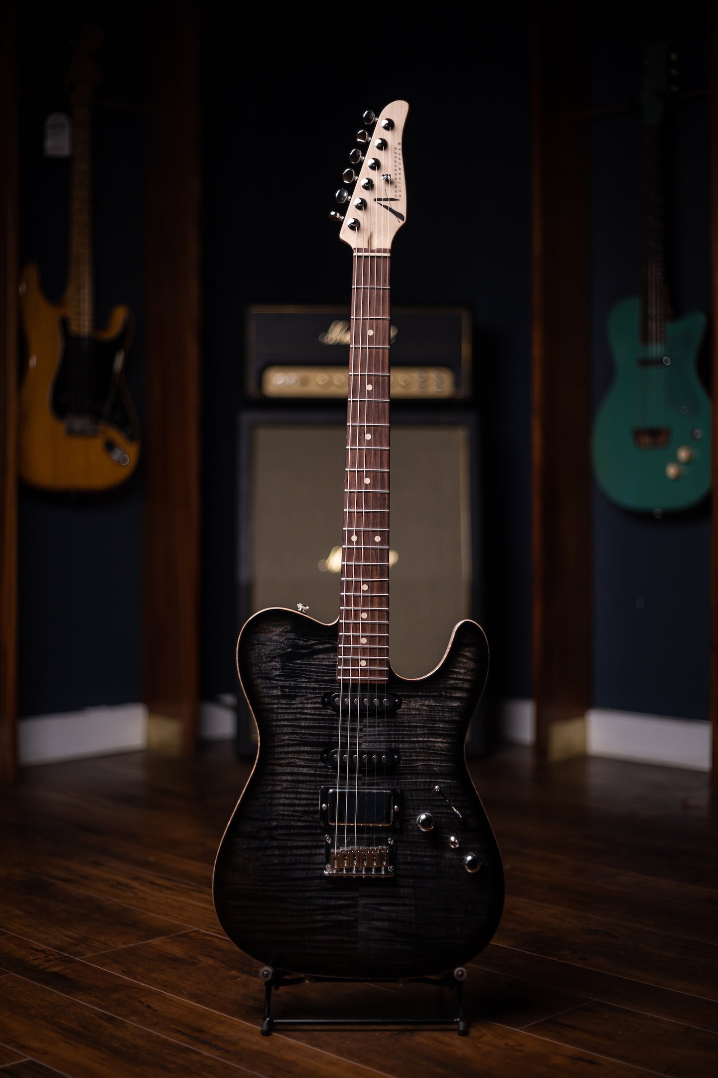 2022 Tom Anderson Top T Electric Guitar - Atlantic Storm to Black Edge Burst with Binding