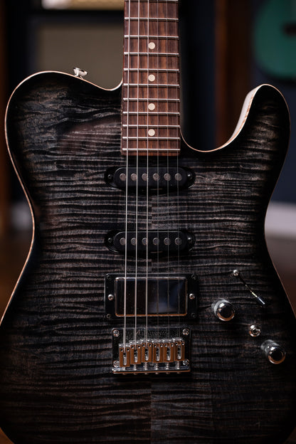 2022 Tom Anderson Top T Electric Guitar - Atlantic Storm to Black Edge Burst with Binding
