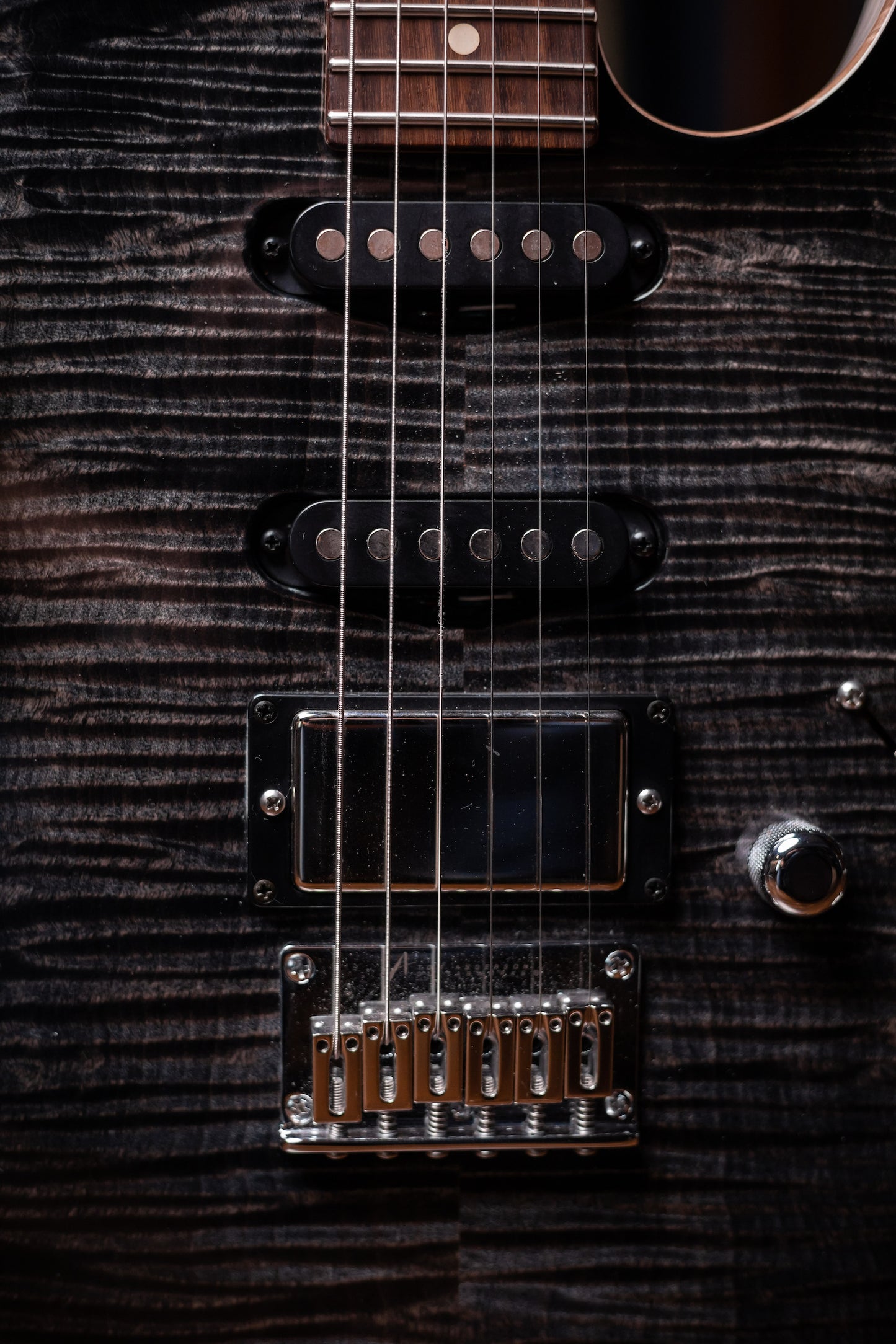 2022 Tom Anderson Top T Electric Guitar - Atlantic Storm to Black Edge Burst with Binding