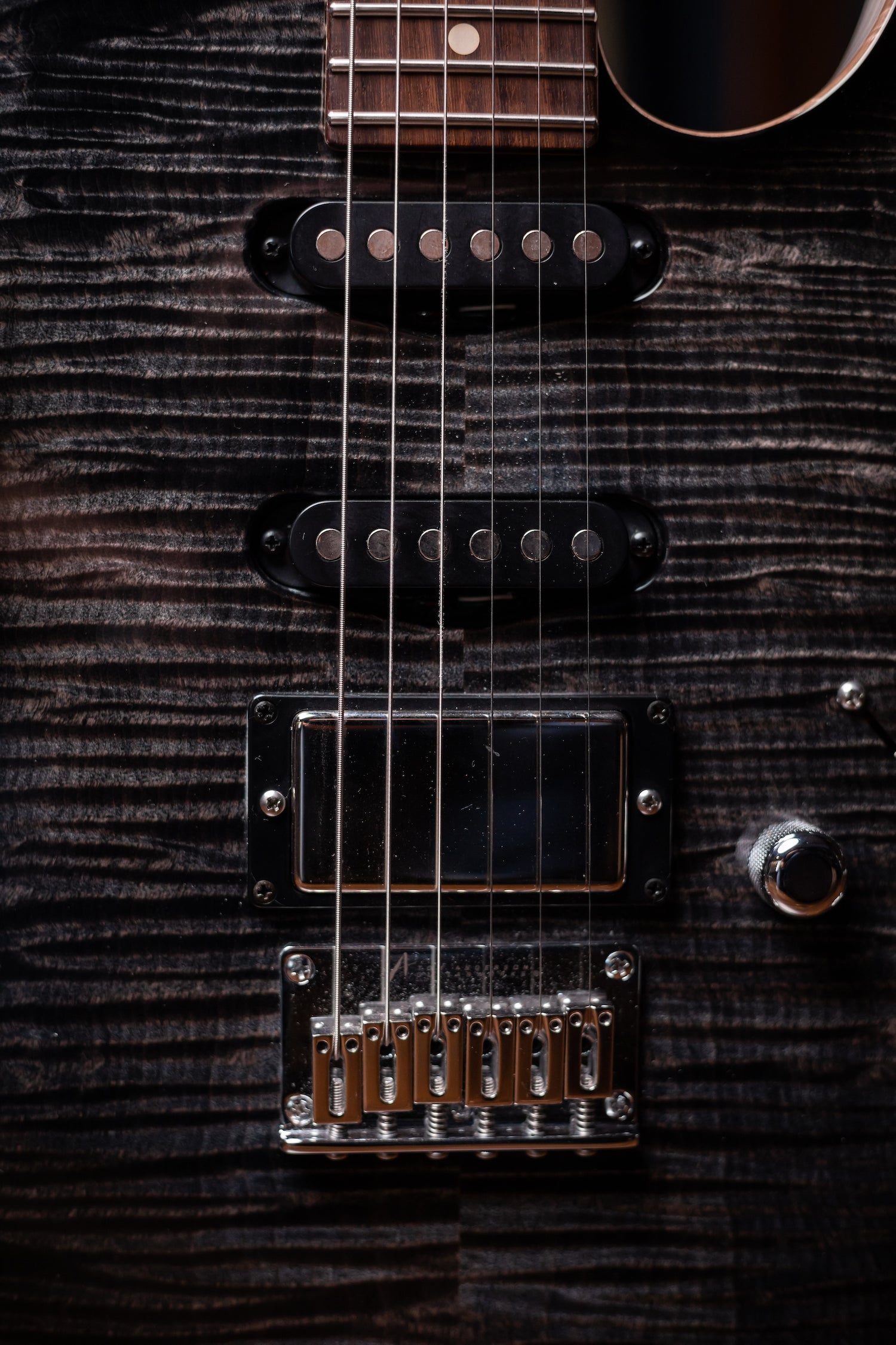 2022 Tom Anderson Top T Electric Guitar - Atlantic Storm to Black Edge Burst with Binding