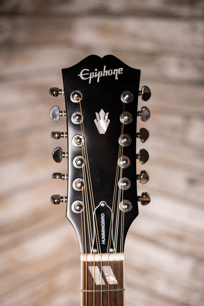 Epiphone Hummingbird 12-String Dreadnought Acoustic-Electric Guitar - Aged Cherry Sunburst Gloss