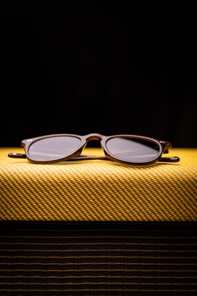 Johann Wolff Sunglasses - Kepler in Hickory w/ Blue Lenses