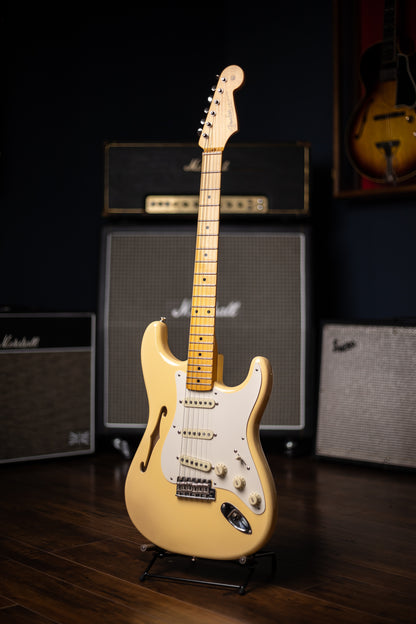 2018 Fender Eric Johnson Signature Thinline Stratocaster Electric Guitar - Vintage White