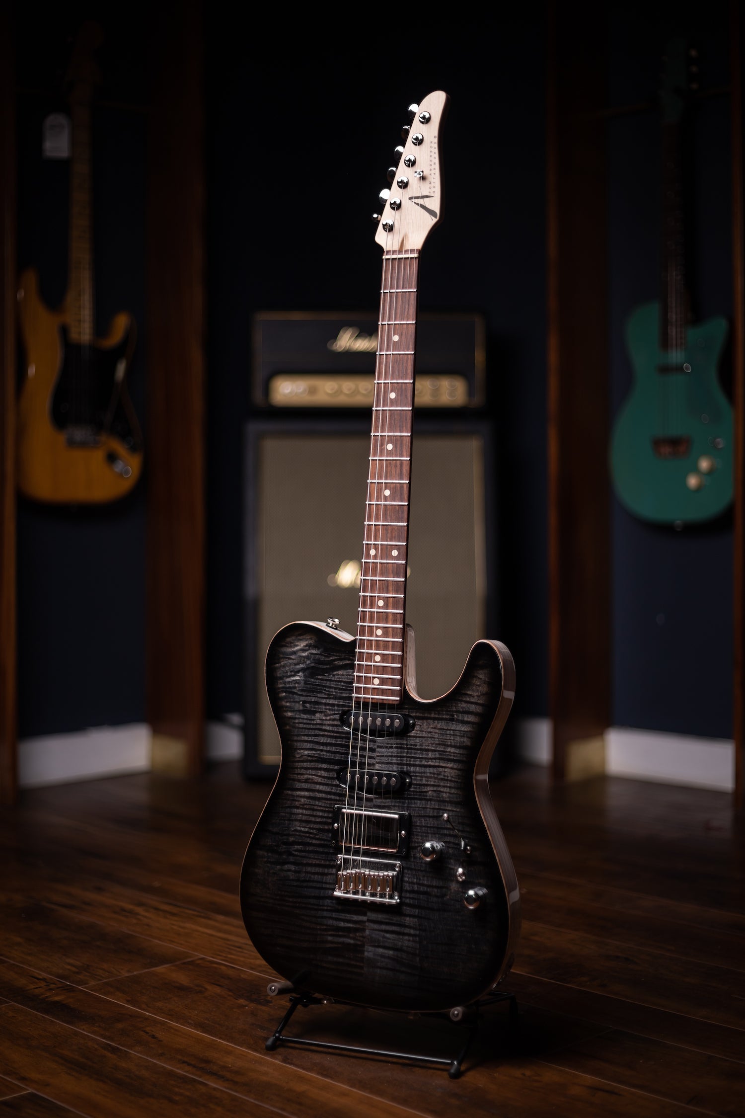 2022 Tom Anderson Top T Electric Guitar - Atlantic Storm to Black Edge Burst with Binding