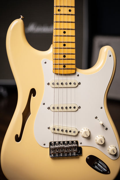 2018 Fender Eric Johnson Signature Thinline Stratocaster Electric Guitar - Vintage White