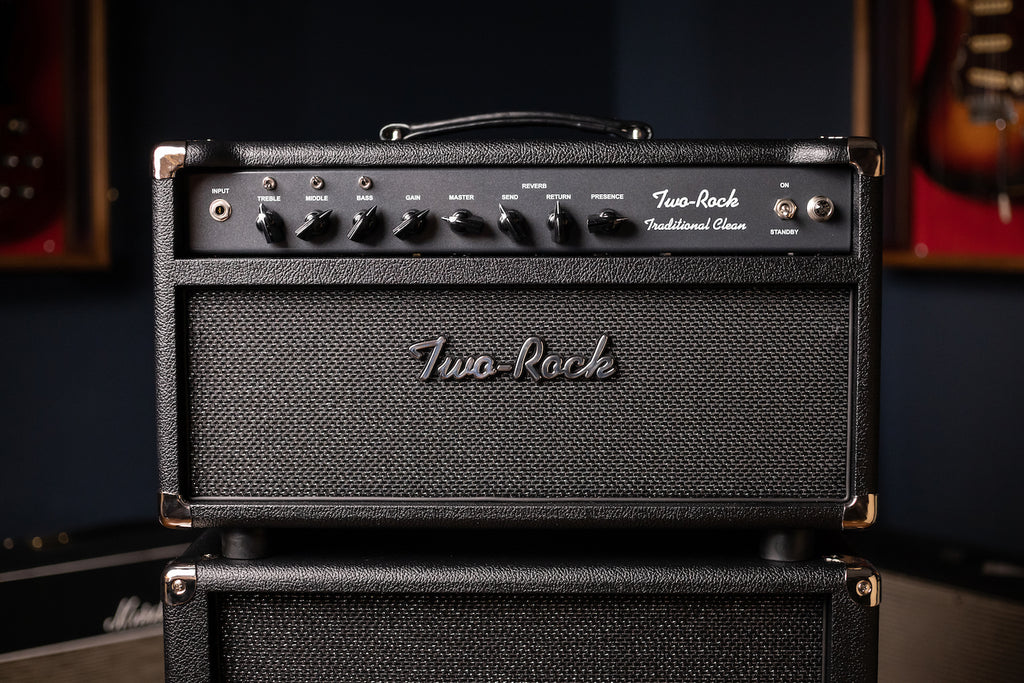 Two-Rock Traditional Clean 100 Watt Tube Head and 12-65B 2x12 Extension Cabinet - Black Bronco, Sparkle Matrix Grill