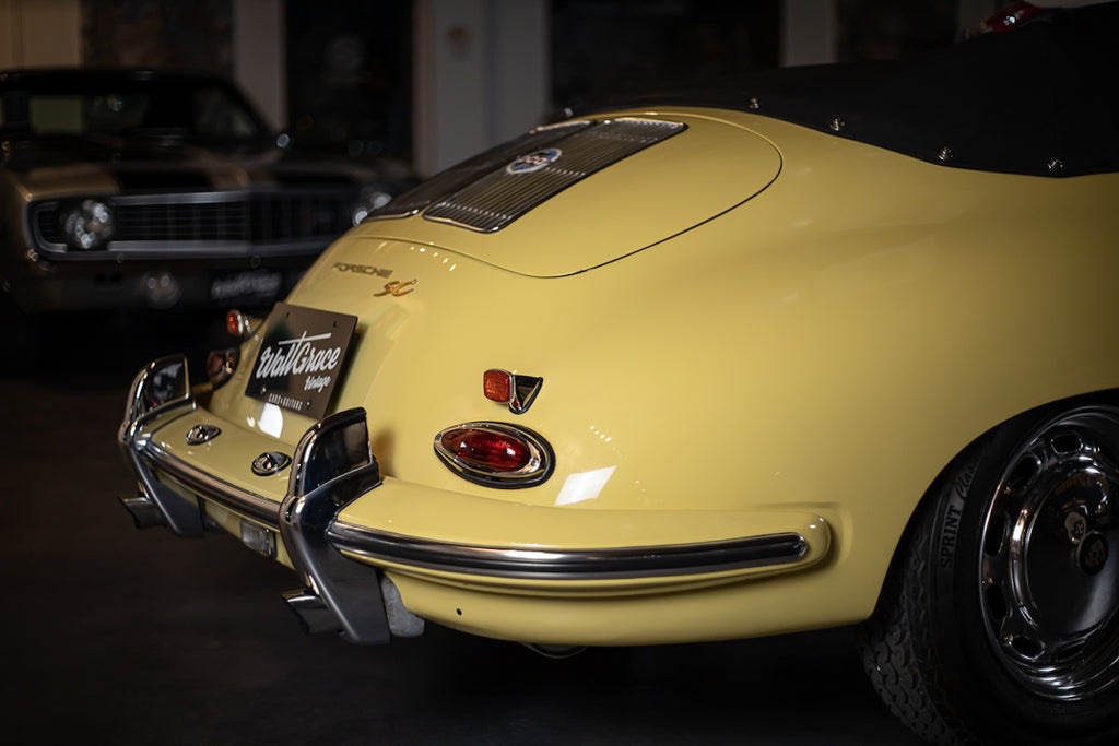 1965 Porsche 356 SC Cabriolet - Champagne Yellow Back