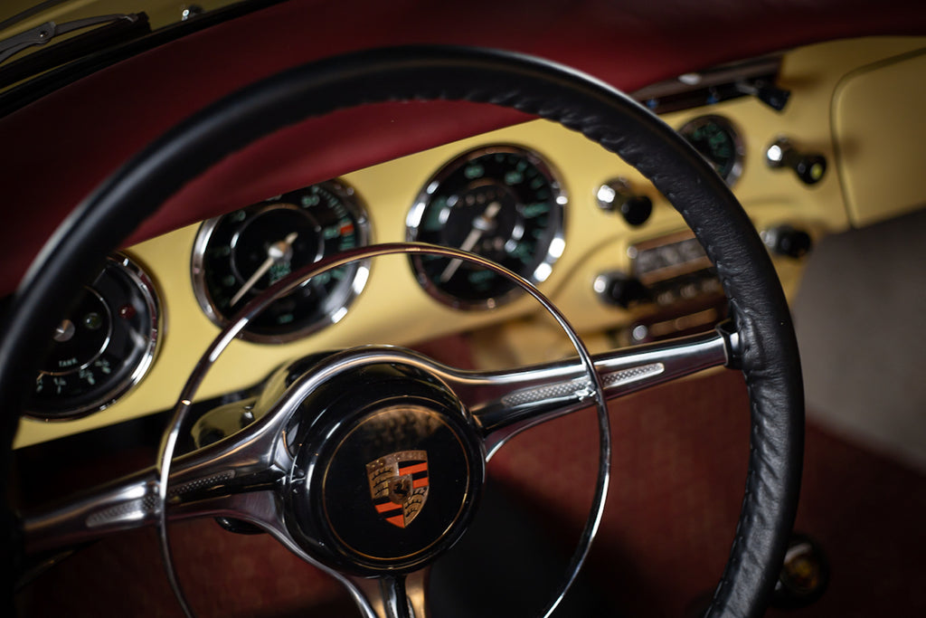1965 Porsche 356 SC Cabriolet - Champagne Yellow Steering