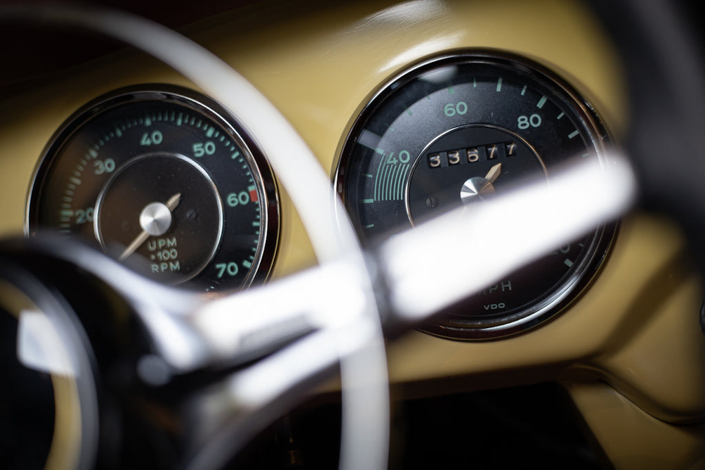 1965 Porsche 356 SC Cabriolet - Champagne Yellow Odometer