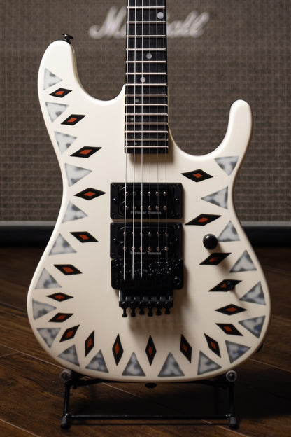 Kramer NightSwan Electric Guitar - Vintage White with Aztec Graphic