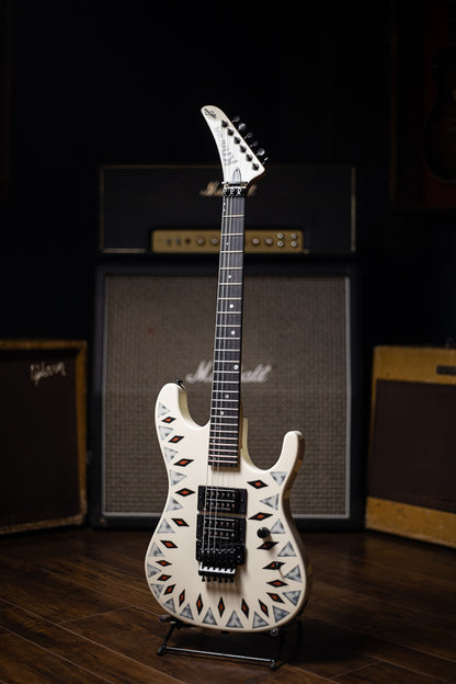 Kramer NightSwan Electric Guitar - Vintage White with Aztec Graphic