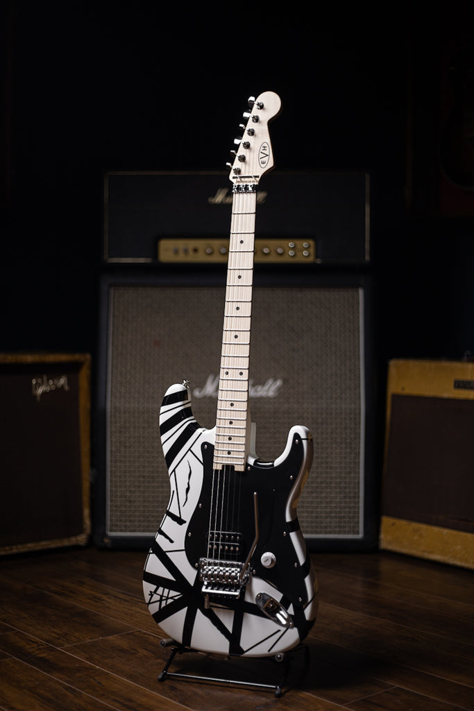 EVH Striped Series Electric Guitar - White and Black