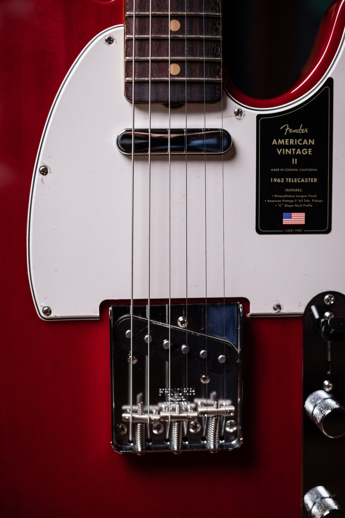 Fender American Vintage II 1963 Telecaster Electric Guitar - Crimson Red Transparent