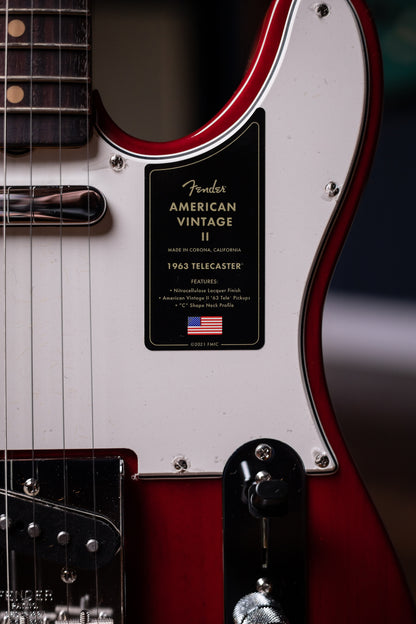 Fender American Vintage II 1963 Telecaster Electric Guitar - Crimson Red Transparent