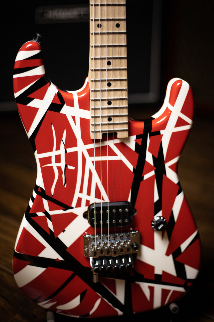 2017 EVH Stripped Series Electric Guitar - Red with Black Stripes