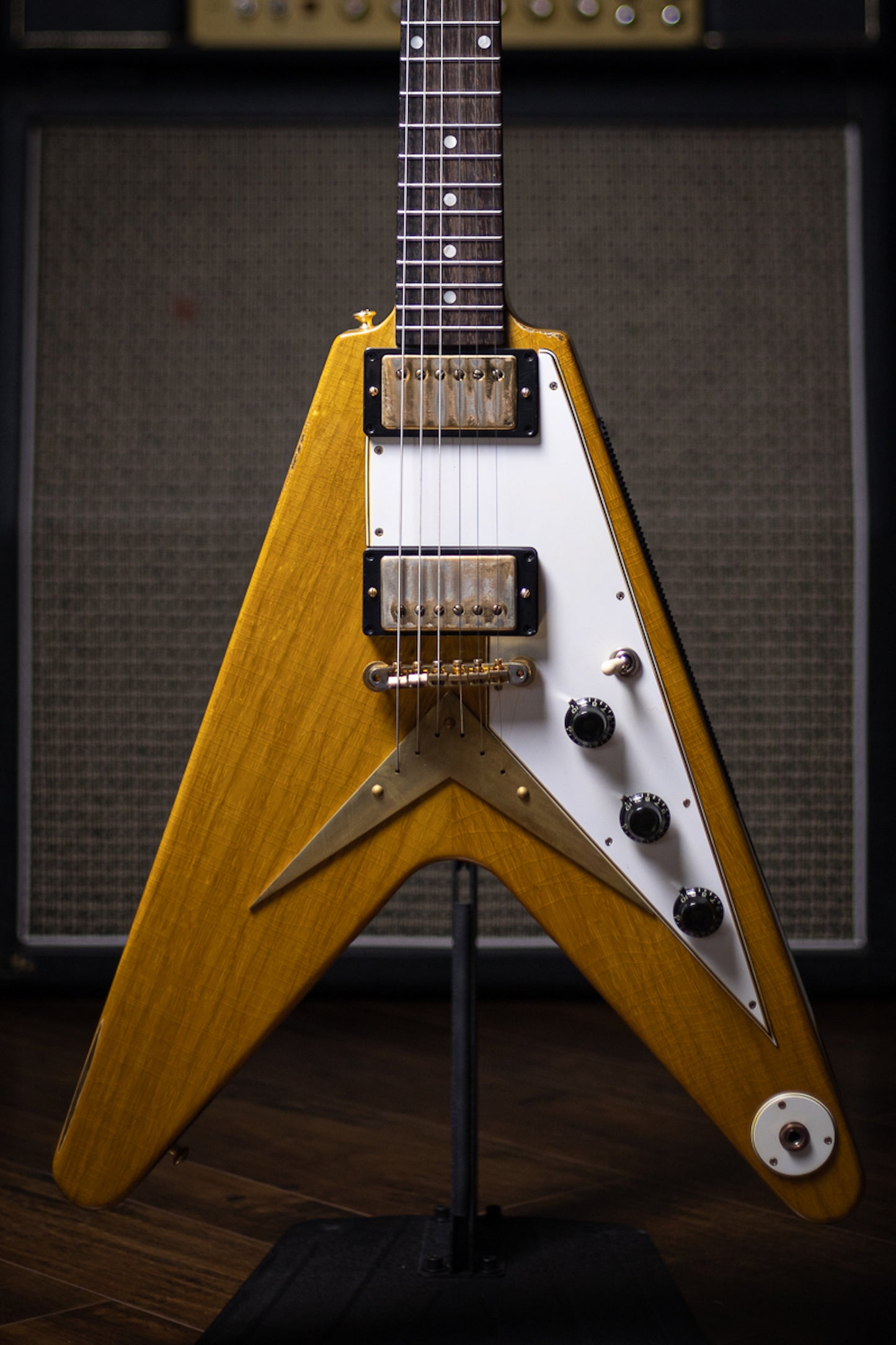 Gibson Custom Shop 58 Korina Flying V Brazilian Rosewood Fingerboard Murphy Lab Light Aged GH Electric Guitar - Natural 81081
