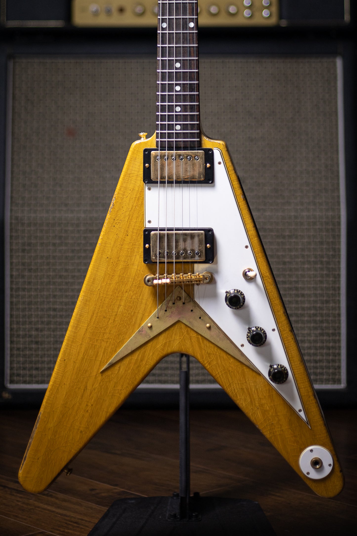 Gibson Custom Shop 58 Korina Flying V Brazilian Rosewood Fingerboard Murphy Lab Light Aged GH Electric Guitar - Natural 81005