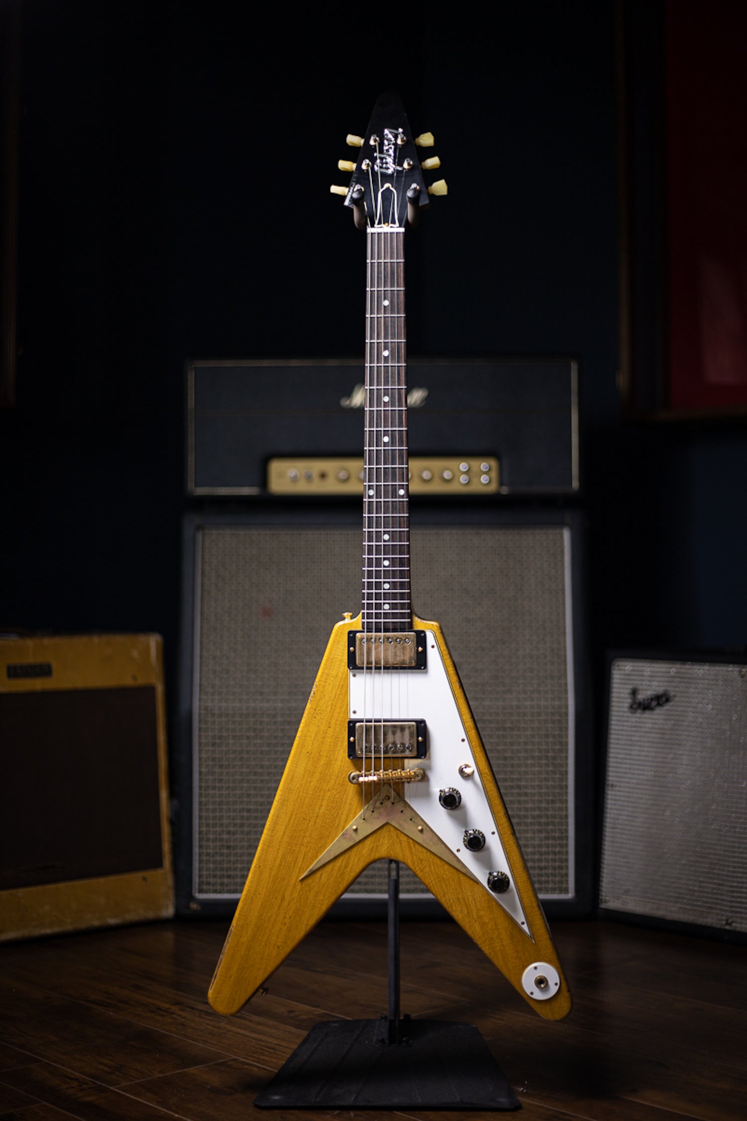 Gibson Custom Shop 58 Korina Flying V Brazilian Rosewood Fingerboard Murphy Lab Light Aged GH Electric Guitar - Natural 81005