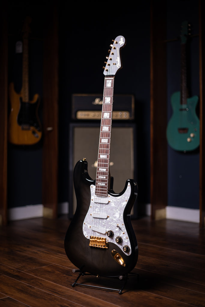 1990's Fender Ventures Model Strat MIJ / Owned by Nokie Edwards Electric Guitar - Black Burst