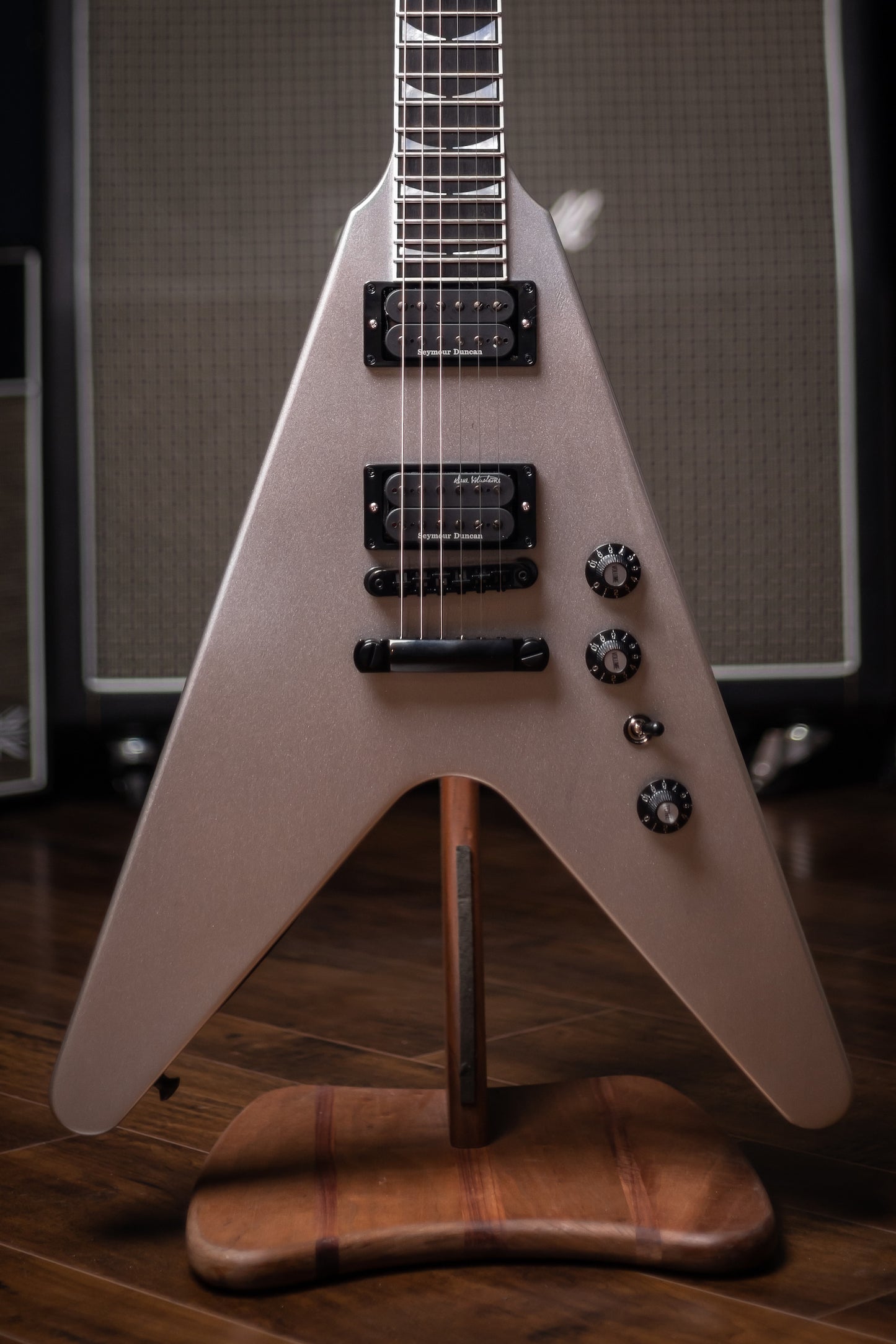 Gibson Dave Mustaine Flying V Electric Guitar - Silver Metallic