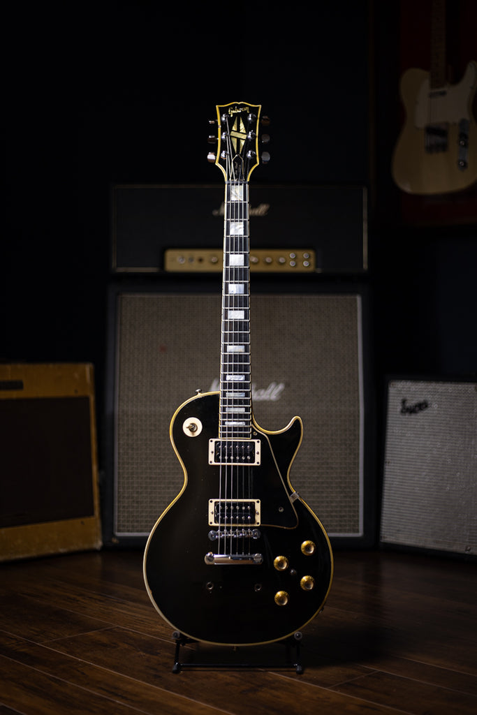 1969 Gibson Les Paul Custom Electric Guitar - Ebony front 3
