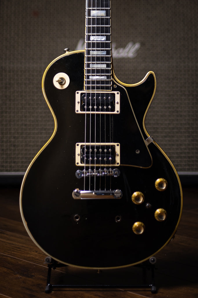 1969 Gibson Les Paul Custom Electric Guitar - Ebony Front close
