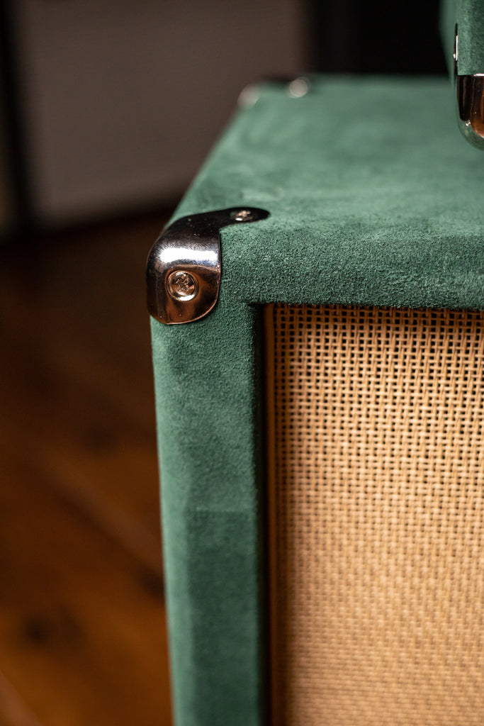 Two-Rock Studio Signature 35 Watt Tube Head and 12-65B 1x12 Extension Cabinet - Forest Green Suede, Silver Chassis, Cane Grill, Silver Knobs