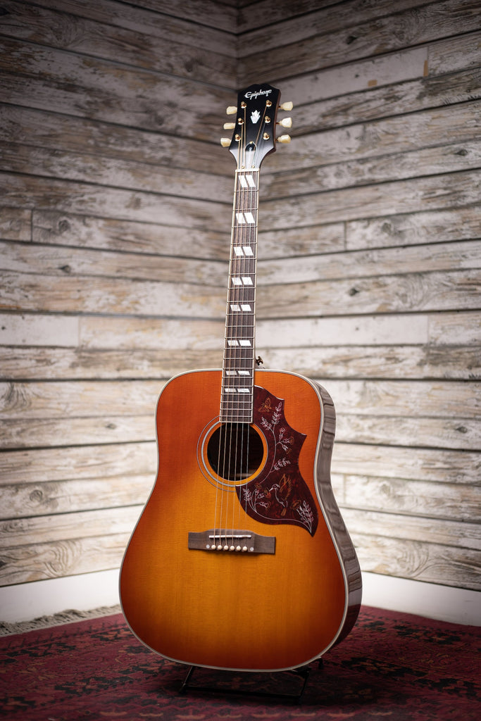 Epiphone Hummingbird Acoustic-Electric with Fishman Sonitone - Aged Cherry Sunburst Gloss