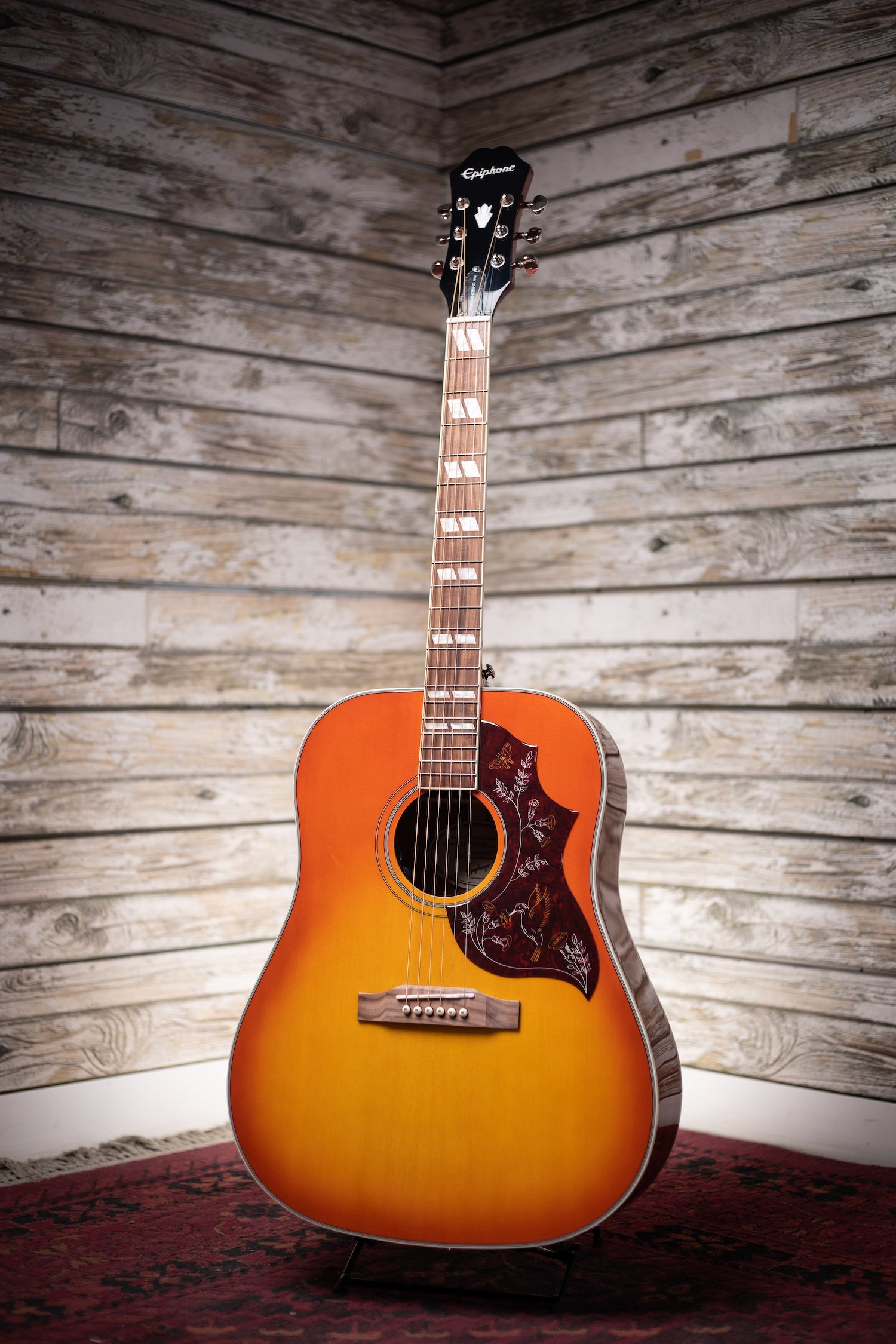 Epiphone Hummingbird Studio Acoustic-Electric with Fishman Sonitone - Faded  Cherry Sunburst