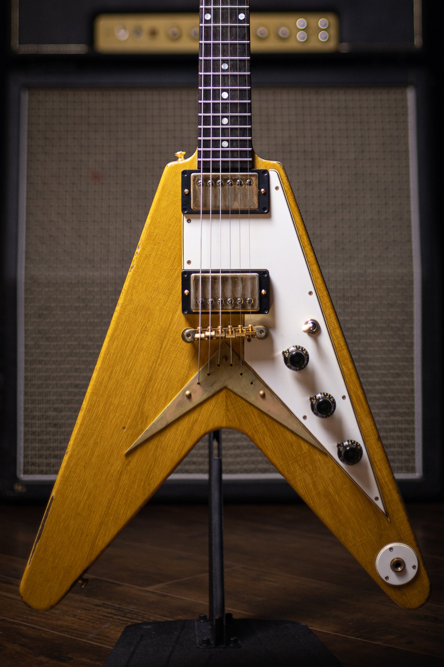 Gibson 58 Korina Flying V Brazilian Rosewood Fingerboard Murphy Lab Light Aged GH Electric Guitar - Natural