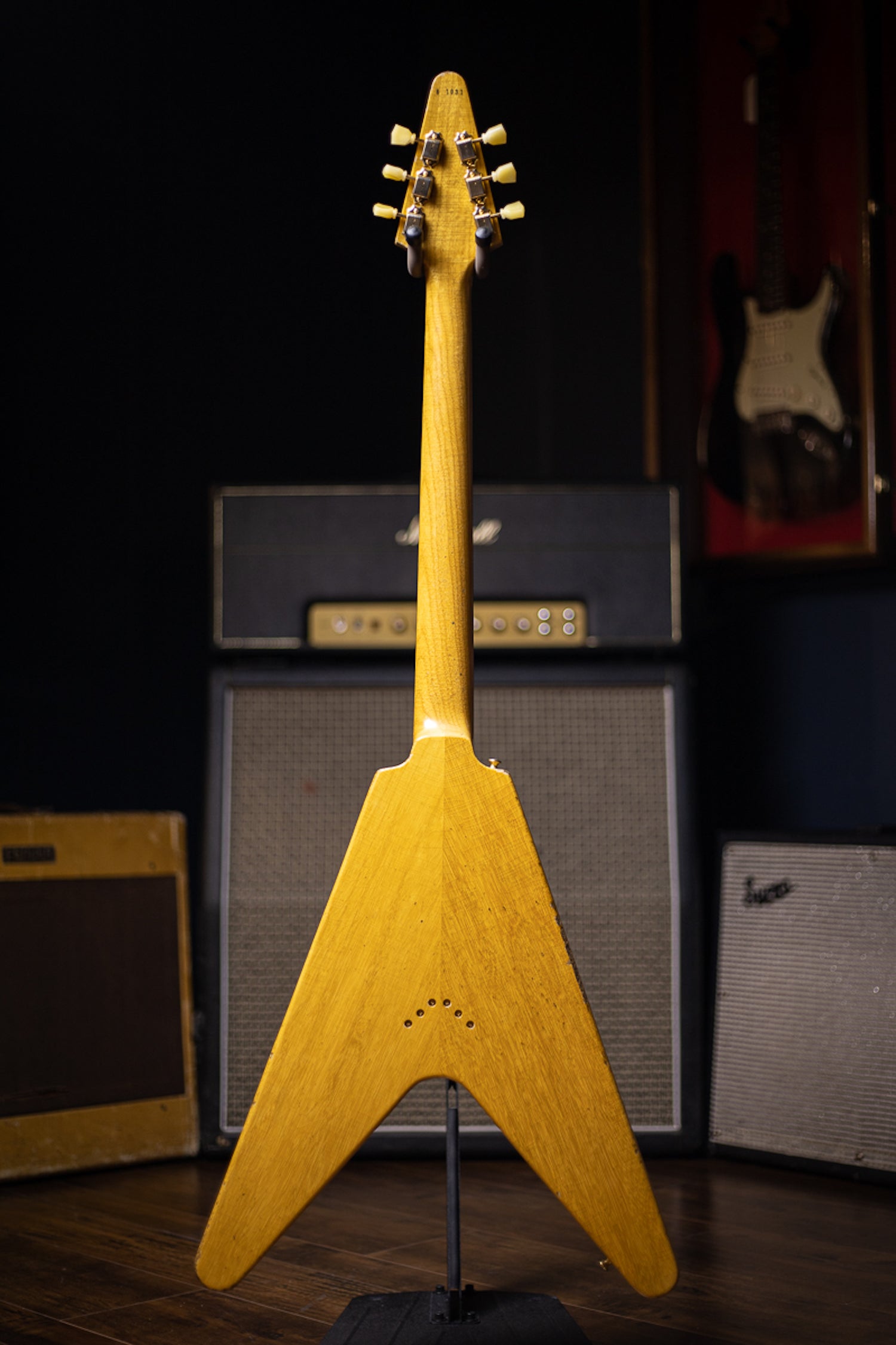 Gibson 58 Korina Flying V Brazilian Rosewood Fingerboard Murphy Lab Light Aged GH Electric Guitar - Natural