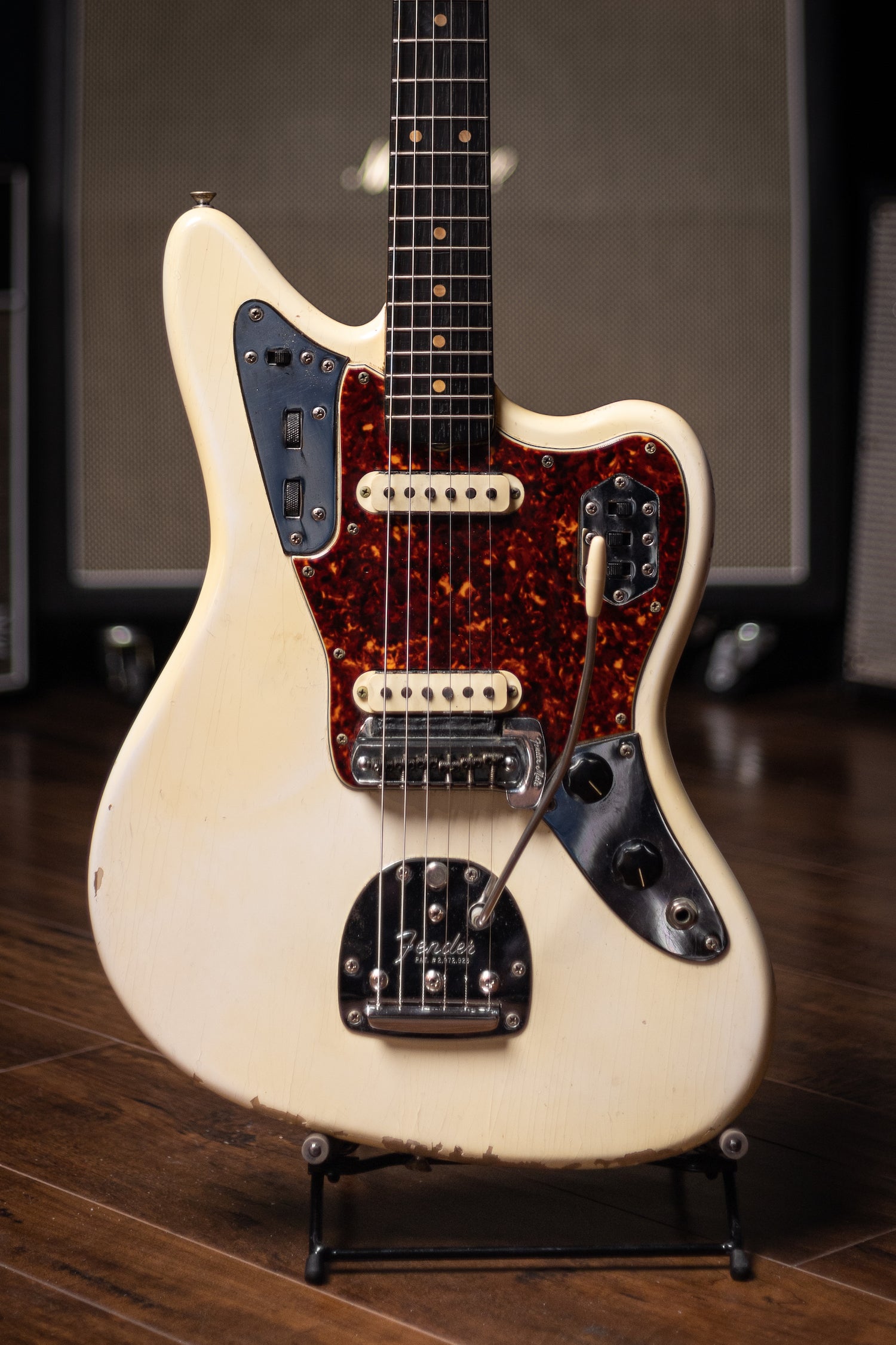 1964 Fender Jaguar Electric Guitar - Olympic White with Matching Headstock